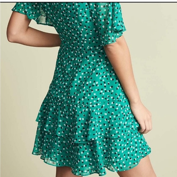 C/MEO Collective Loyalties Green Ruffled Wrap Mini Dress - Picture 4 of 13